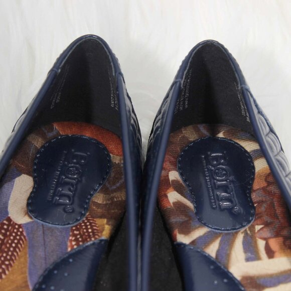 Born B73434 VBED14 Ballet Flat Womens Sz 10 EU 42 Navy Quilted Cap Toe Leather - Picture 11 of 15